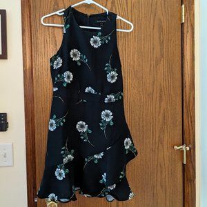 Banana Republic | Black and White Floral Faux Wrap Mini Dress | 2P